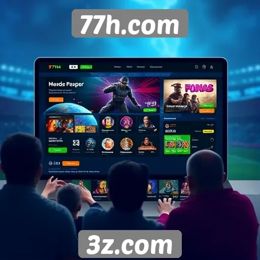 Análise da interface do site 77h.com para jogadores